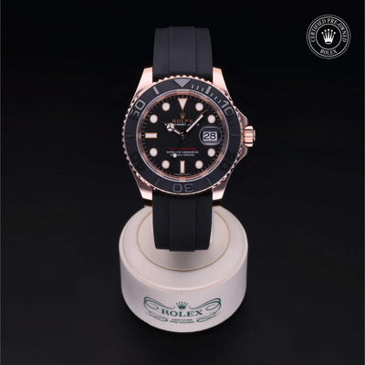 Rolex Certified Pre-owned Yacht-Master M116655-0001 front on black background