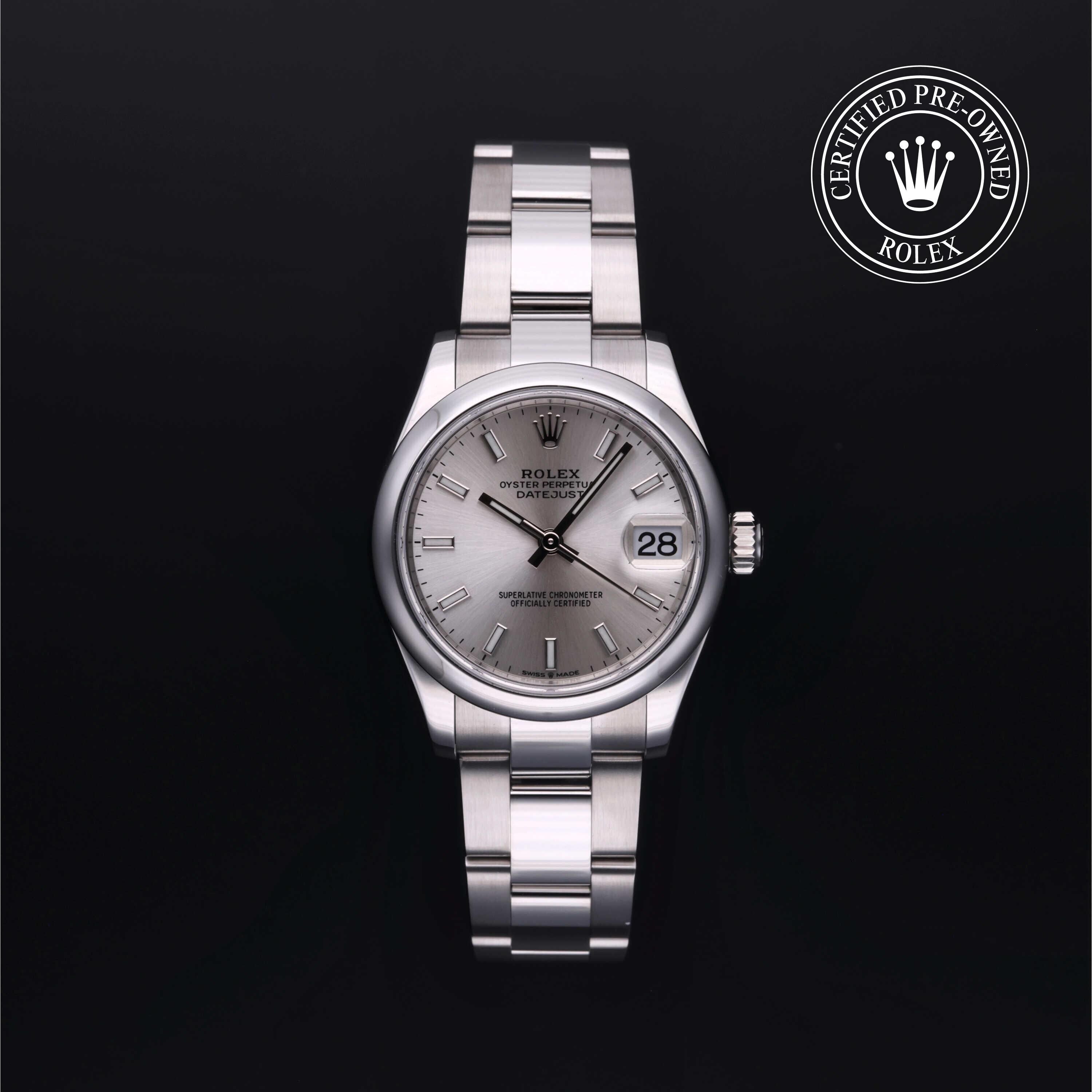 Rolex Certified Pre-owned Lady Datejust M278240-0005 front on black background