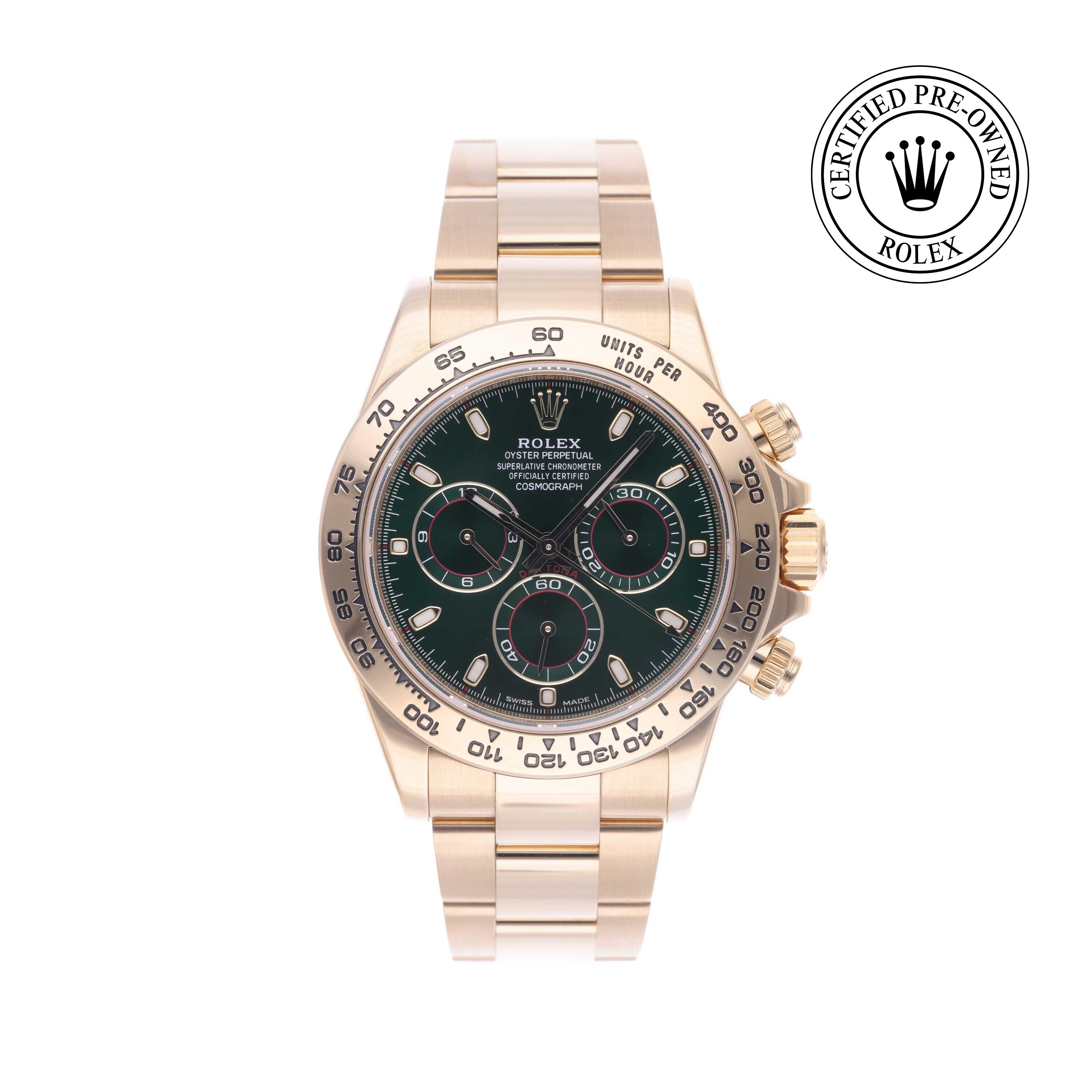 Rolex Certified Pre-owned Daytona M116508-0013 front on white background