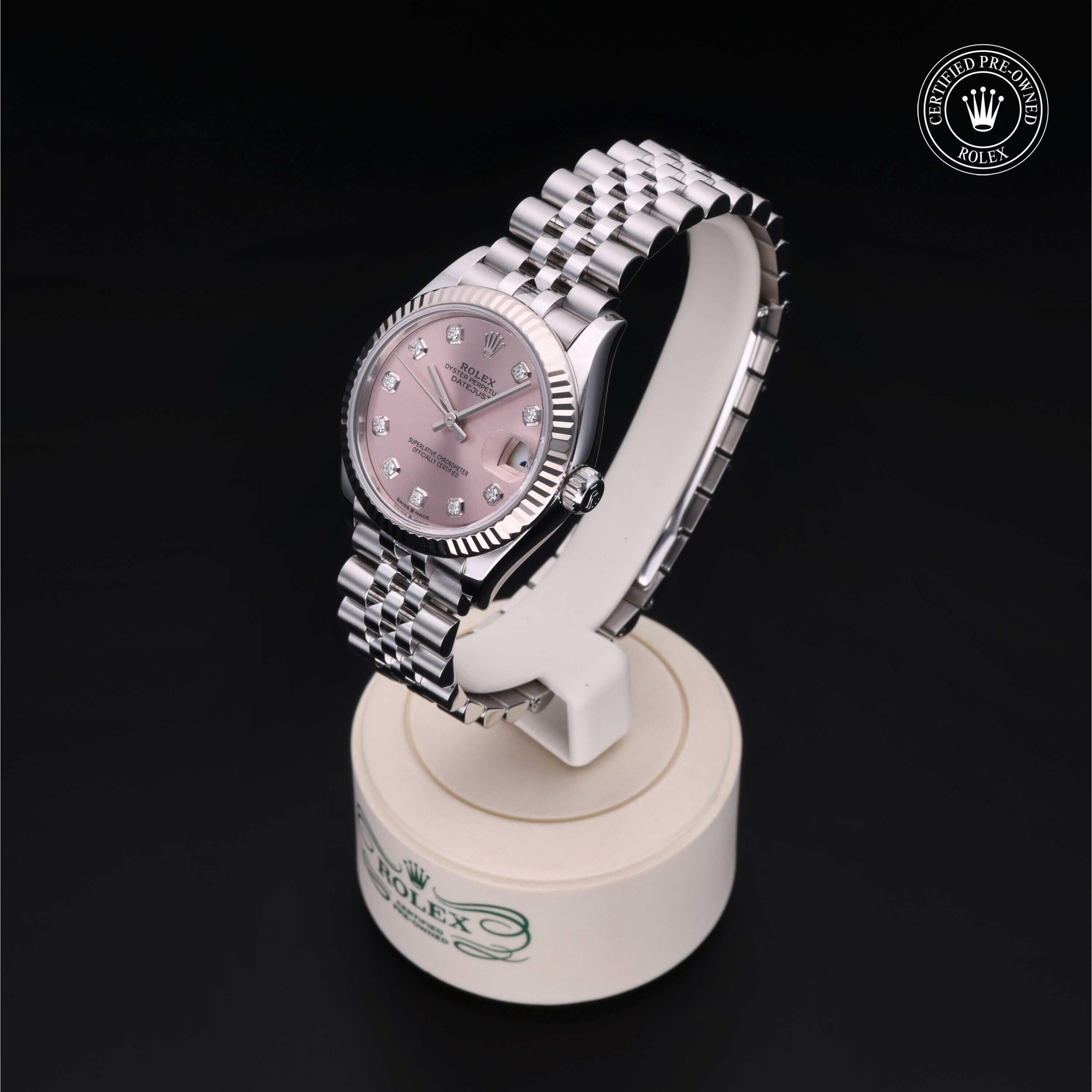 Rolex Certified Pre-owned Lady Datejust M278274-0032 front on black background
