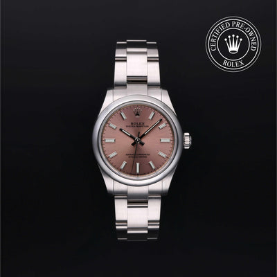 Rolex Certified Pre-owned Oyster Perpetual M277200-0004 front on black background