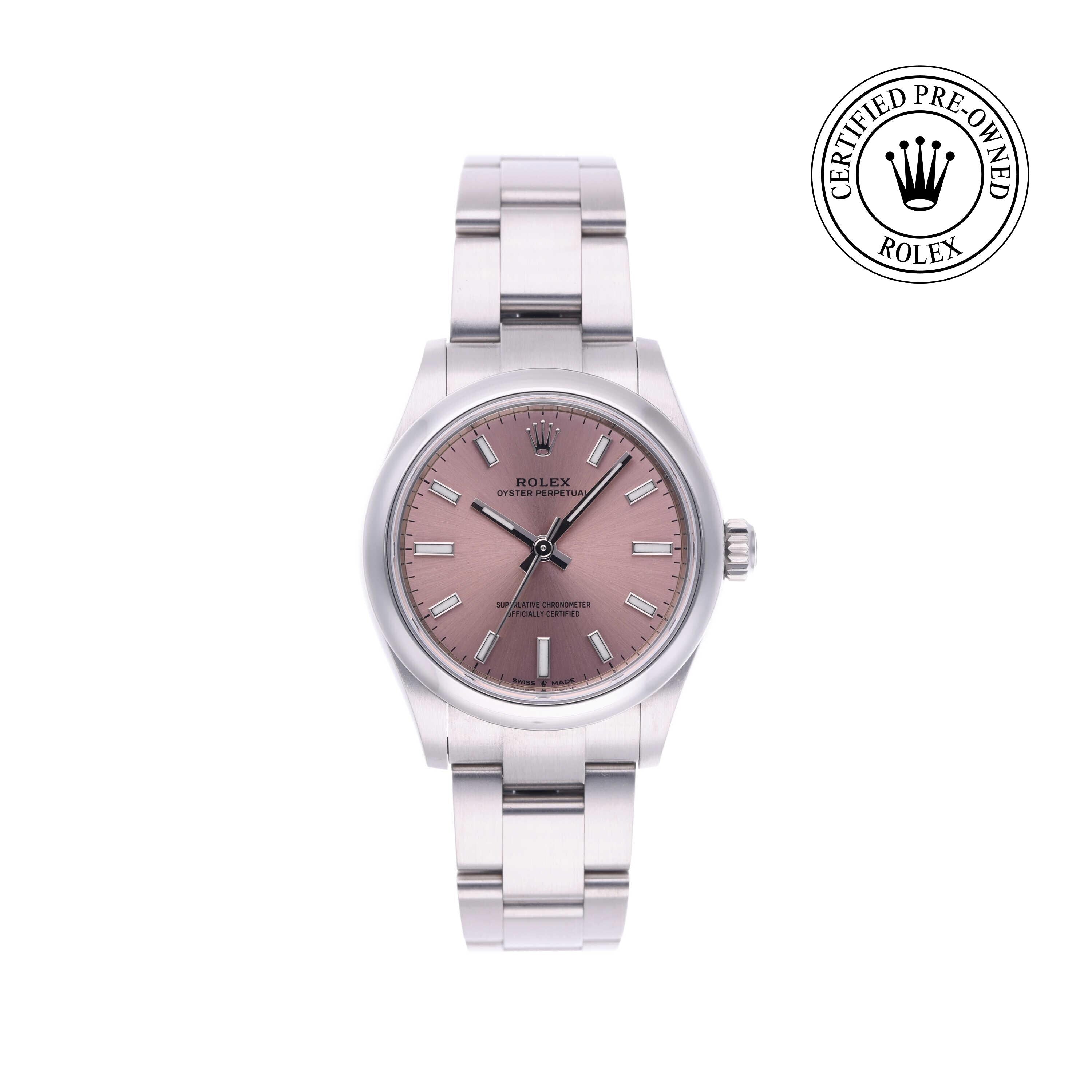 Rolex Certified Pre-owned Oyster Perpetual M277200-0004 front on white background
