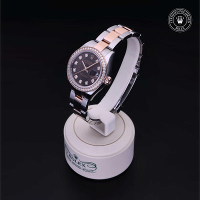 Rolex Certified Pre-owned Datejust M279381RBR-0012 front on black background