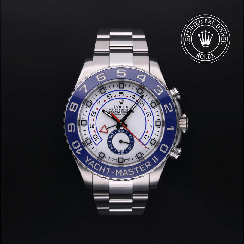 Rolex Certified Pre-owned Yacht-Master M116680-0001 front on black background
