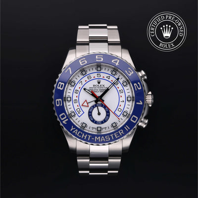 Rolex Certified Pre-owned Yacht-Master M116680-0001 front on black background