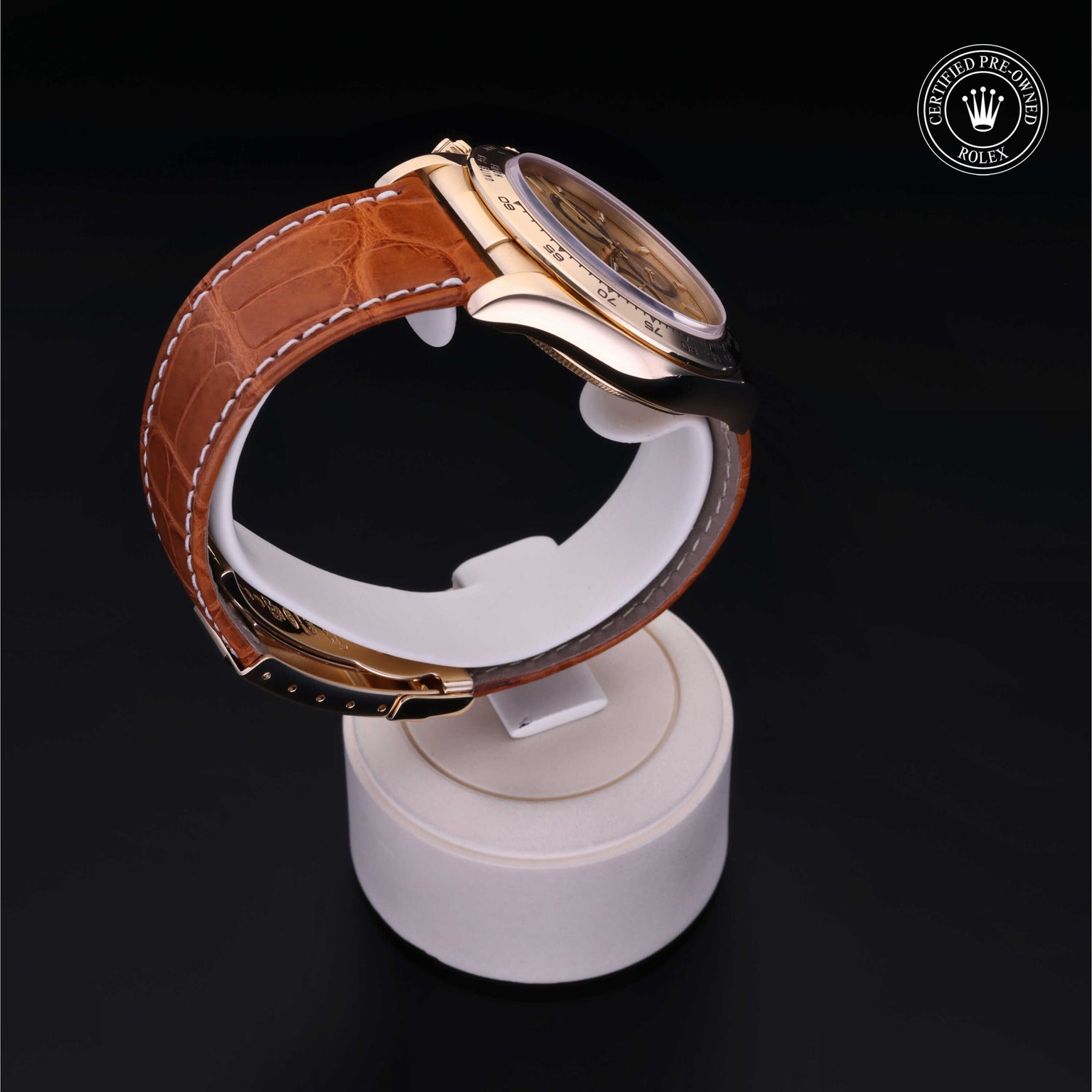 Rolex Certified Pre-owned Daytona M16518-0001 front on black background