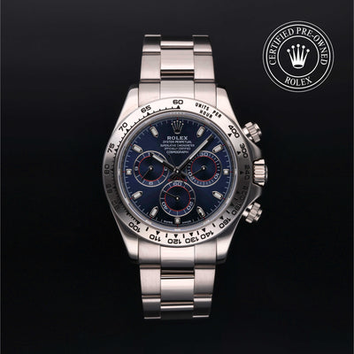Rolex Certified Pre-owned Daytona M116509-0036 front on black background