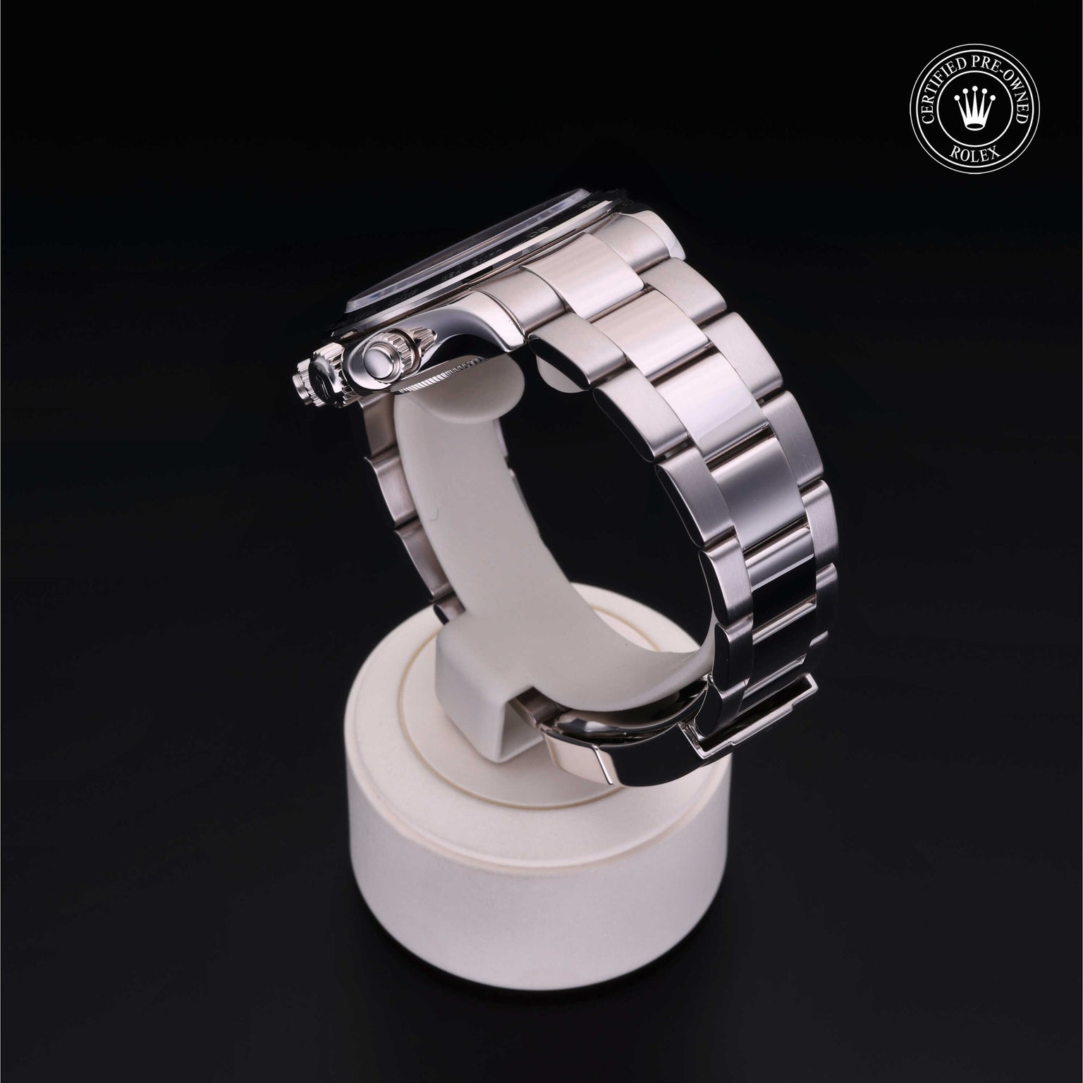 Rolex Certified Pre-owned Daytona M116509-0036 front on black background