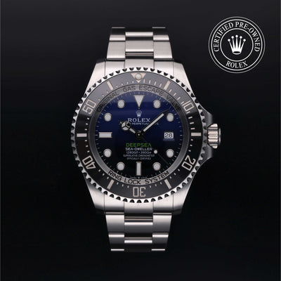 Rolex Certified Pre-owned Sea-Dweller M126660-0002 front on black background