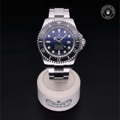 Rolex Certified Pre-owned Sea-Dweller M126660-0002 front on black background