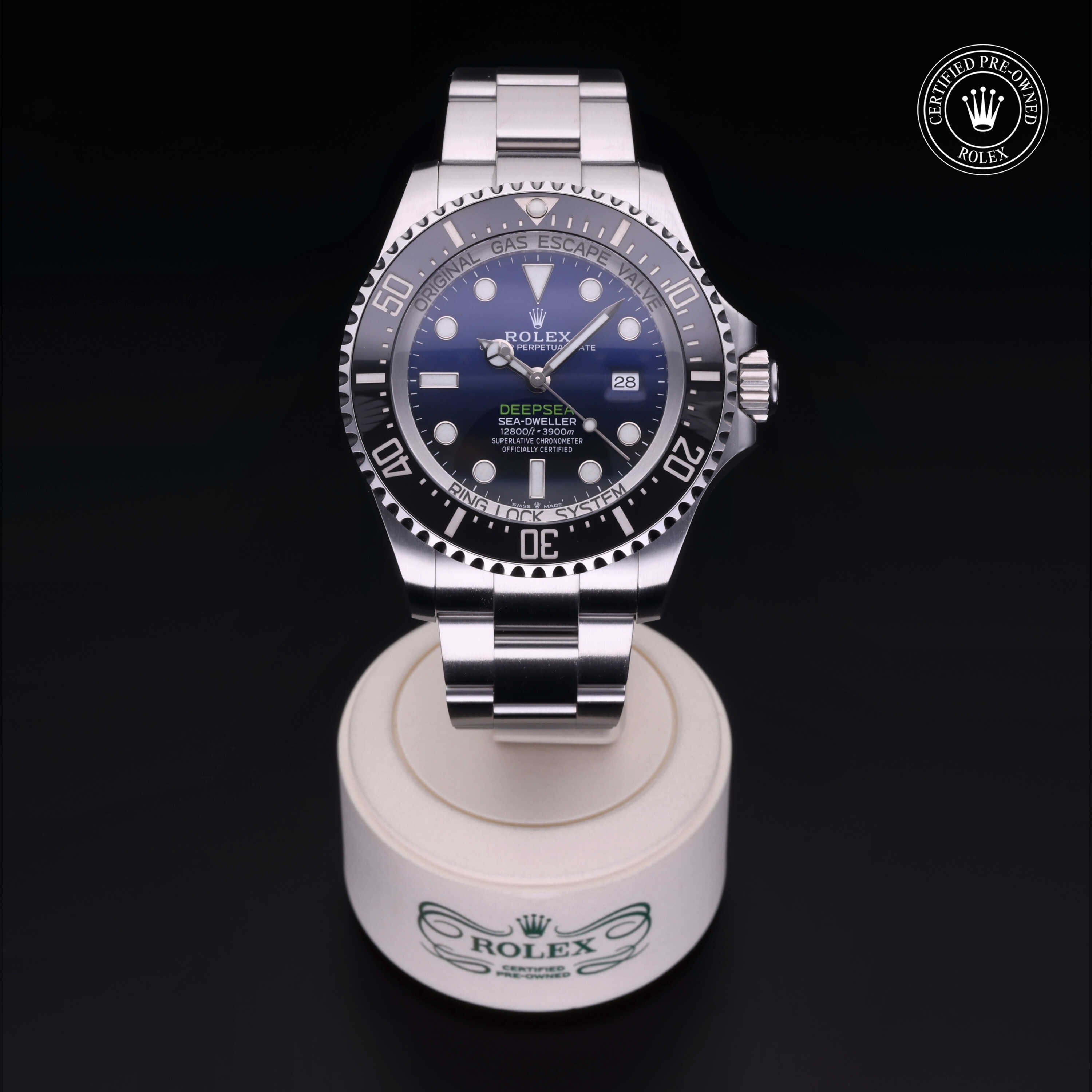 Rolex Certified Pre-owned Sea-Dweller M126660-0002 front on black background