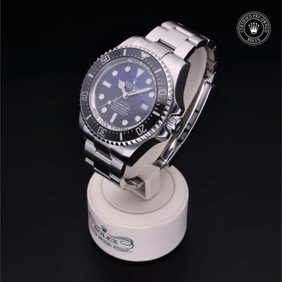 Rolex Certified Pre-owned Sea-Dweller M126660-0002 front on black background