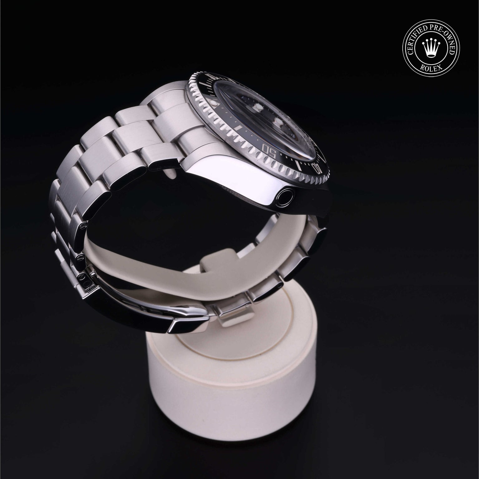 Rolex Certified Pre-owned Sea-Dweller M126660-0002 front on black background