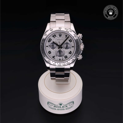 Rolex Certified Pre-owned Daytona M116509-0013 front on black background
