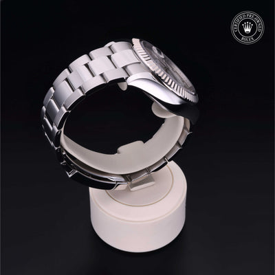 Rolex Certified Pre-owned Sky-Dweller M326934-0001 front on black background