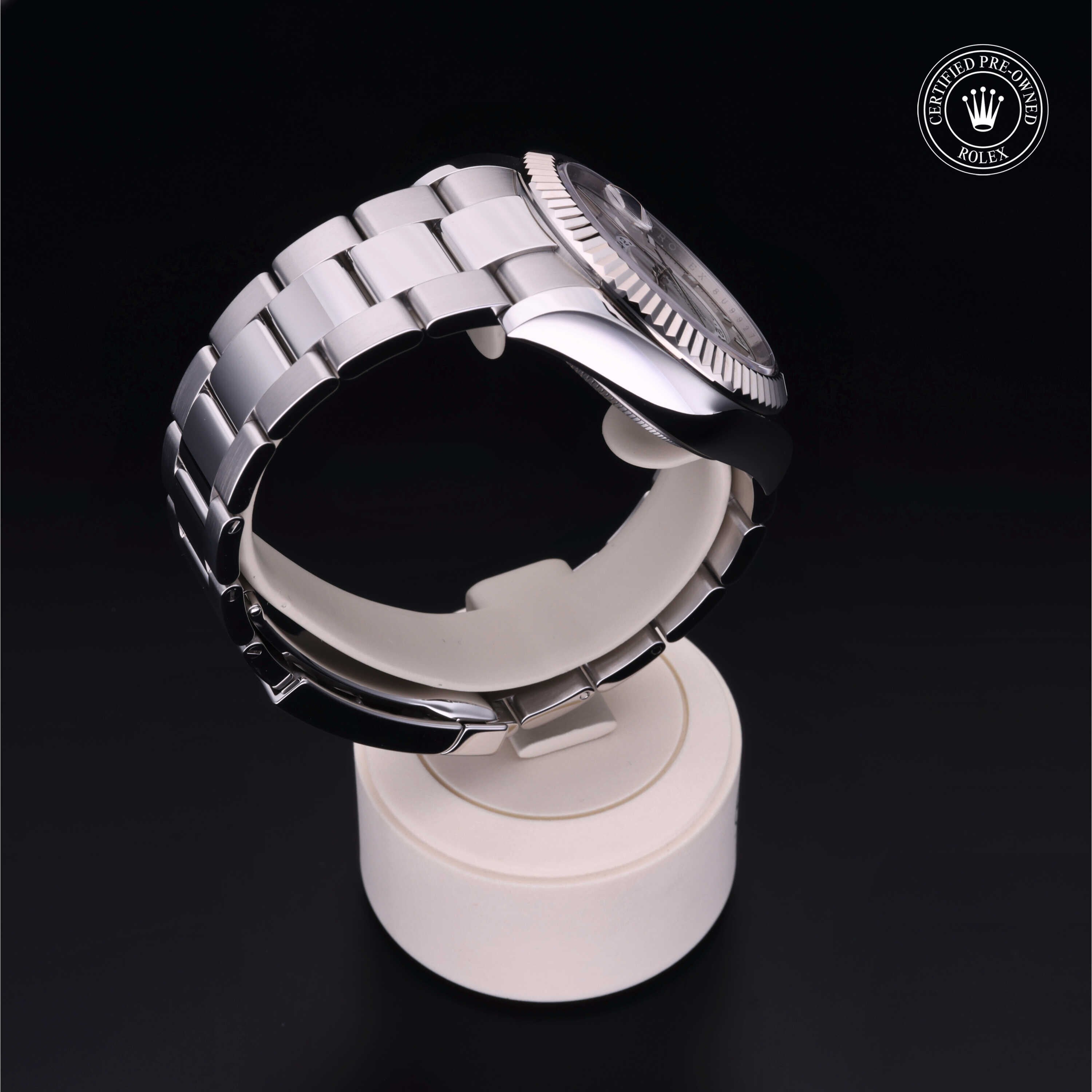 Rolex Certified Pre-owned Sky-Dweller M326934-0001 front on black background