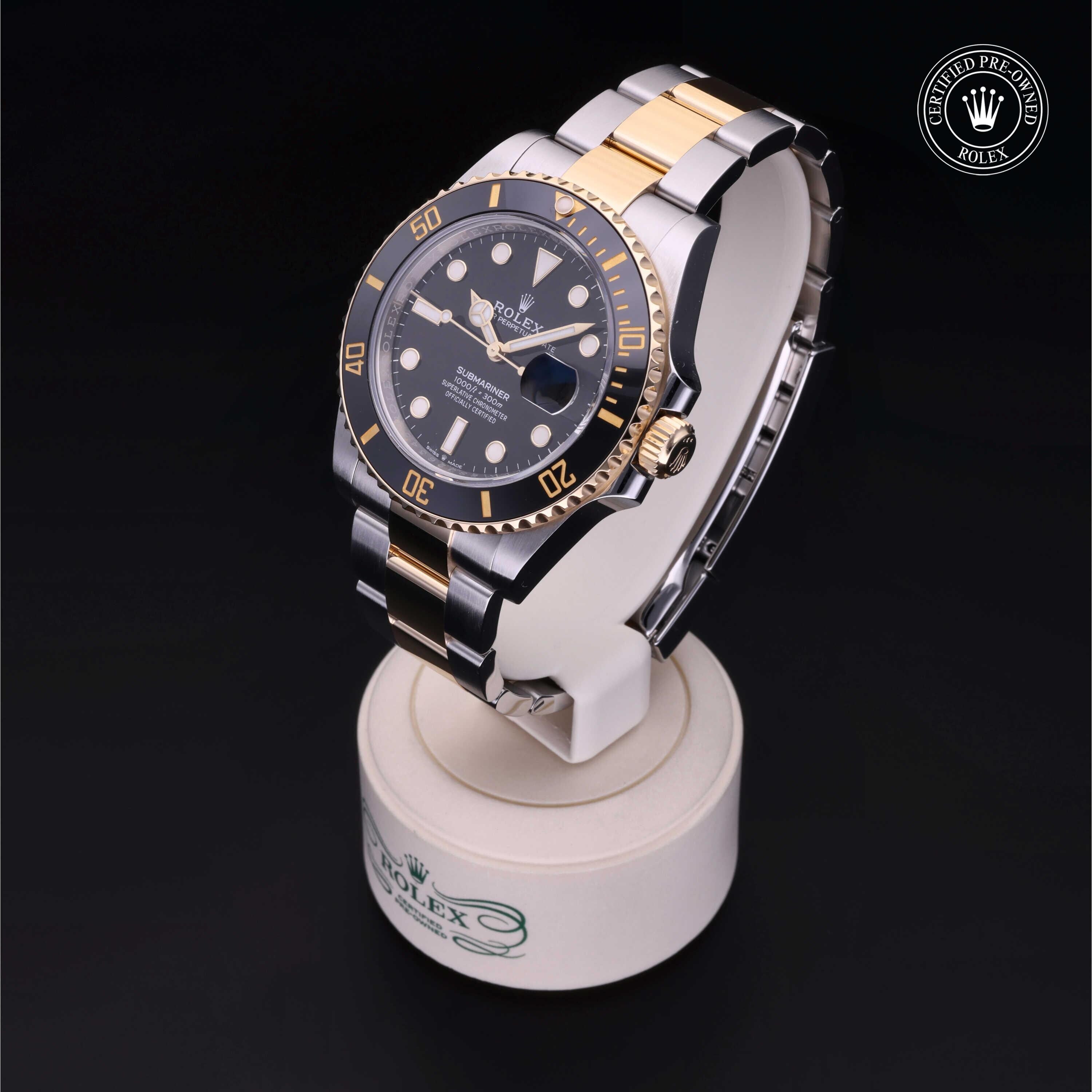 Rolex Certified Pre-owned Submariner M126613LN-0002 front on black background