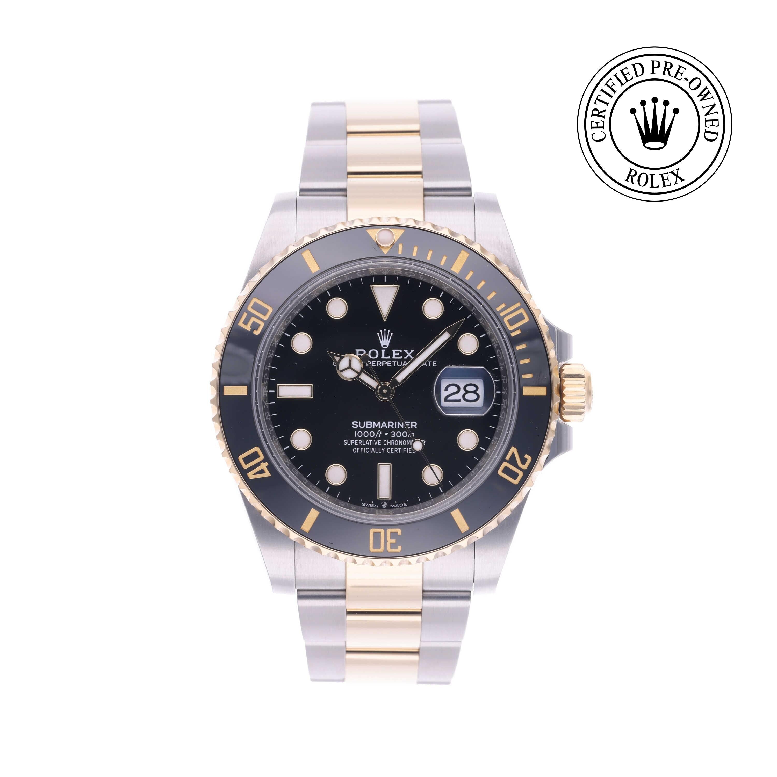 Rolex Certified Pre-owned Submariner M126613LN-0002 front on white background