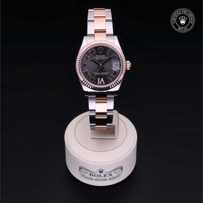 Rolex Certified Pre-owned Lady Datejust M278271-0029 front on black background