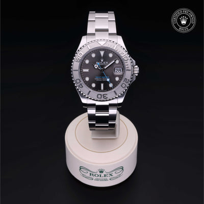 Rolex Certified Pre-owned Yacht-Master M268622-0002 front on black background