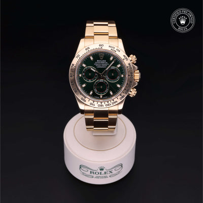 Rolex Certified Pre-owned Daytona M116508-0013 front on black background