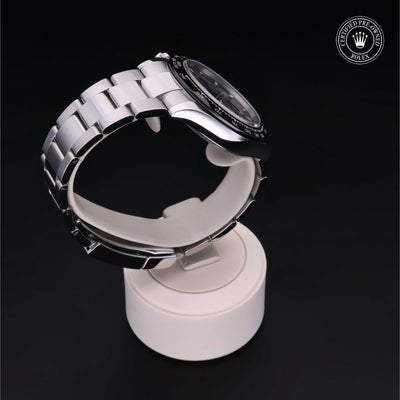 Rolex Certified Pre-owned Daytona M116500LN-0002 front on black background