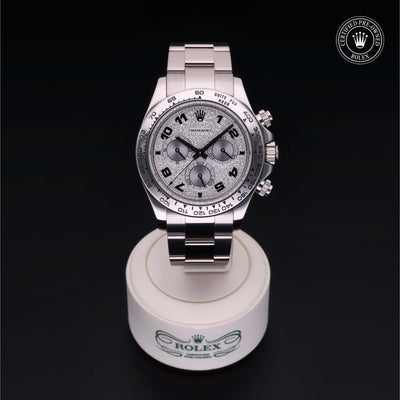 Rolex Certified Pre-owned Daytona M116509-0025 front on black background