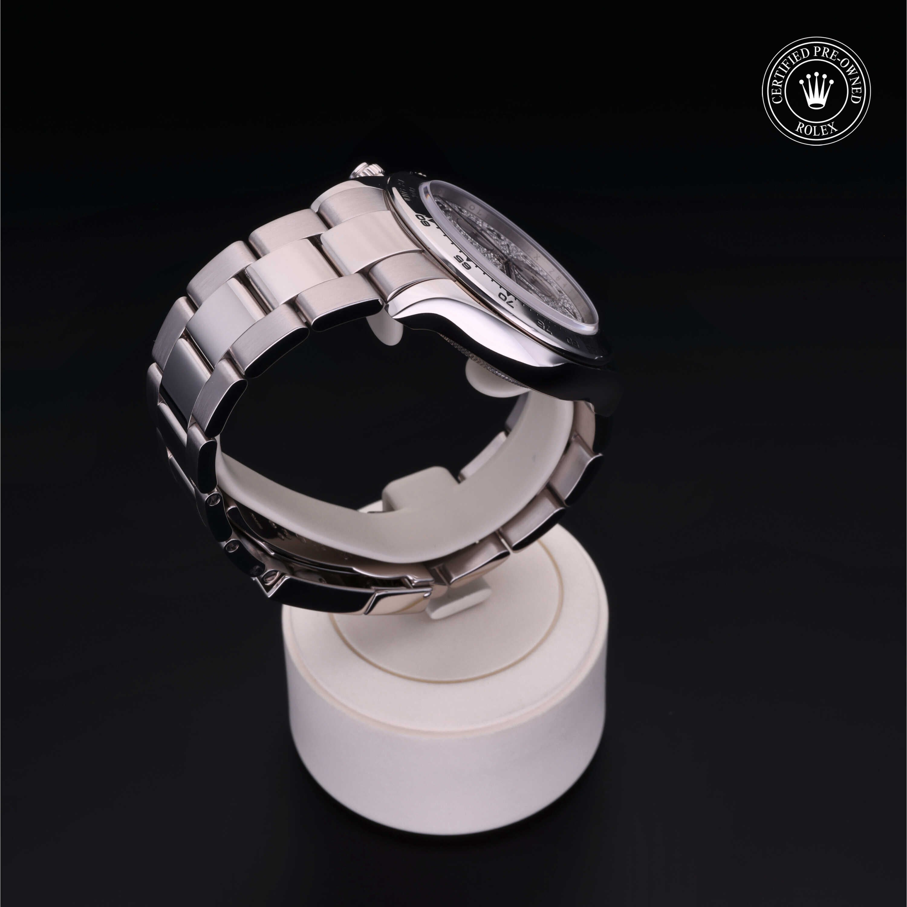 Rolex Certified Pre-owned Daytona M116509-0025 front on black background