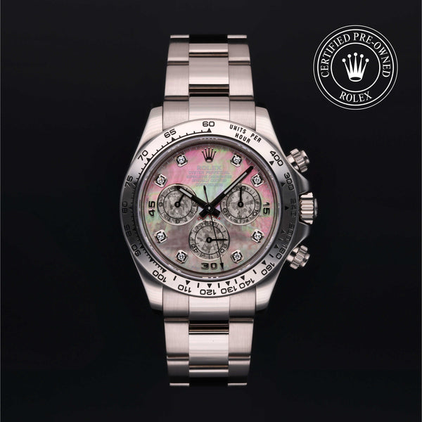 Rolex Certified Pre-owned Daytona M116509-0044 front on black background