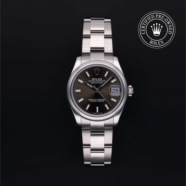 Rolex Certified Pre-owned Lady Datejust M278240-0009 front on black background