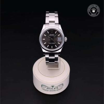 Rolex Certified Pre-owned Lady Datejust M278240-0009 front on black background