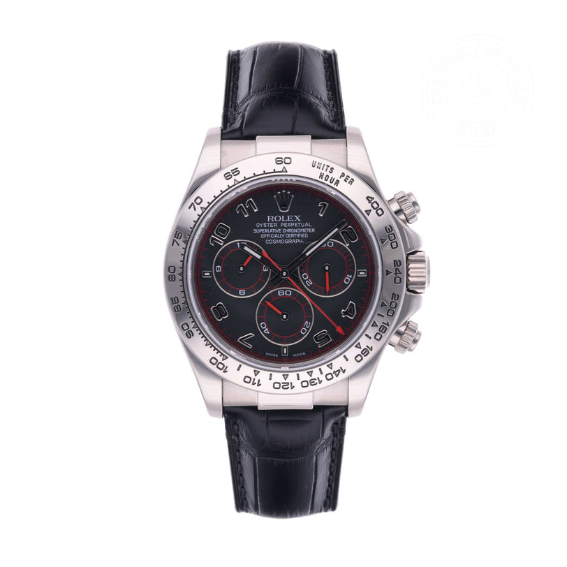 Rolex Certified Pre-owned Daytona M116519-0046 front on white background
