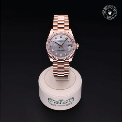 Rolex Certified Pre-owned Lady Datejust M278275-0009 front on black background