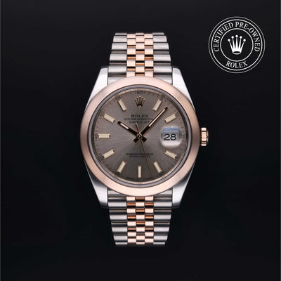 Rolex Certified Pre-owned Datejust M126301-0010 front on black background