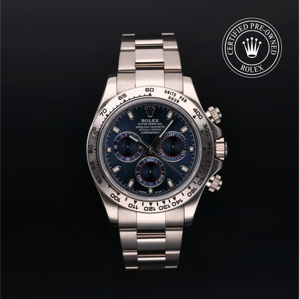 Rolex Certified Pre-owned Daytona M116509-0071 front on black background