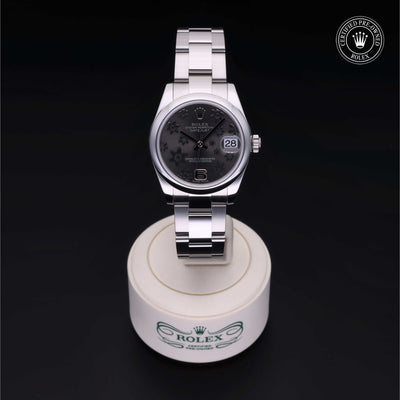 Rolex Certified Pre-owned Lady Datejust M178240-0040 front on black background