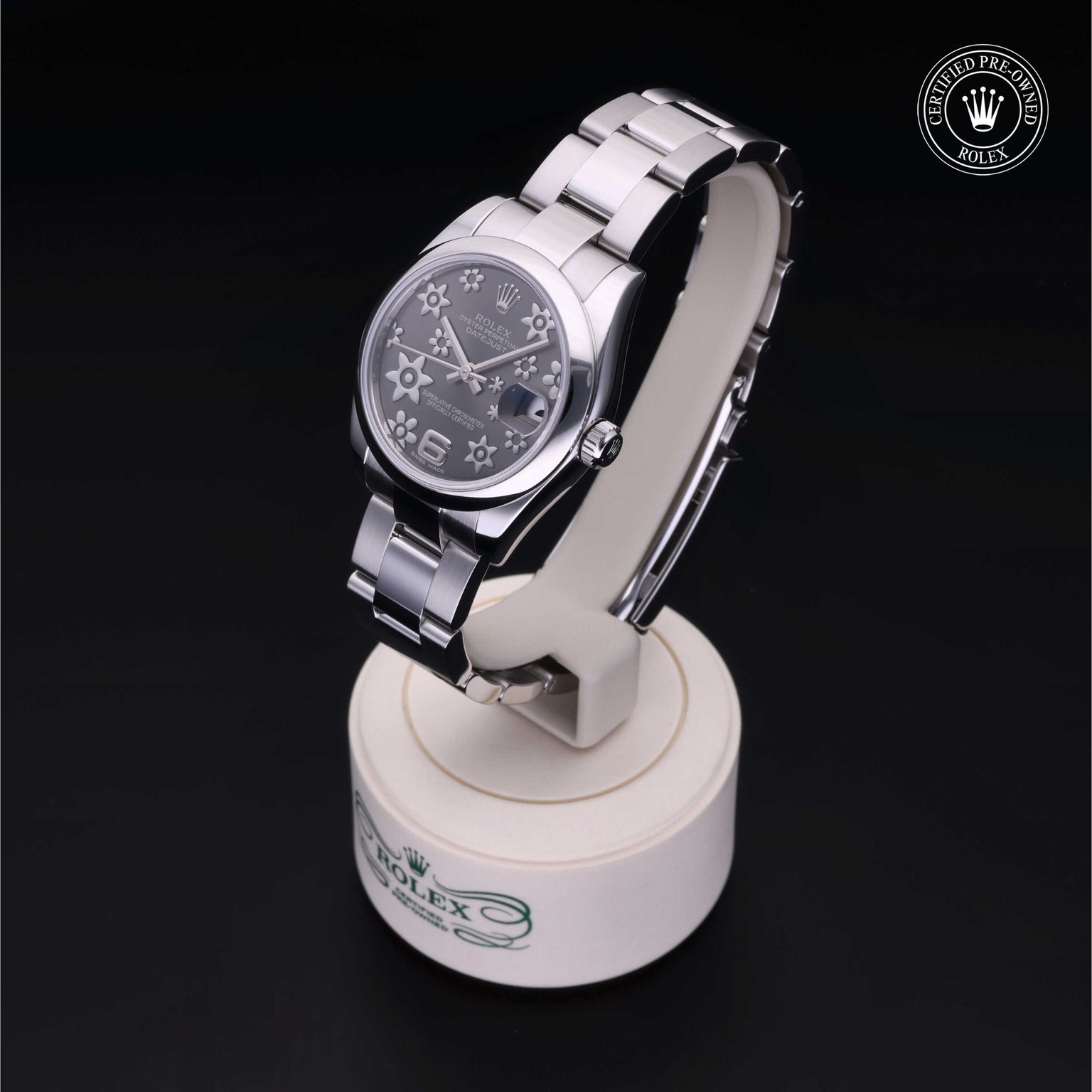 Rolex Certified Pre-owned Lady Datejust M178240-0040 front on black background