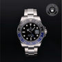 Rolex Certified Pre-owned GMT M116710BLNR-0002 front on black background