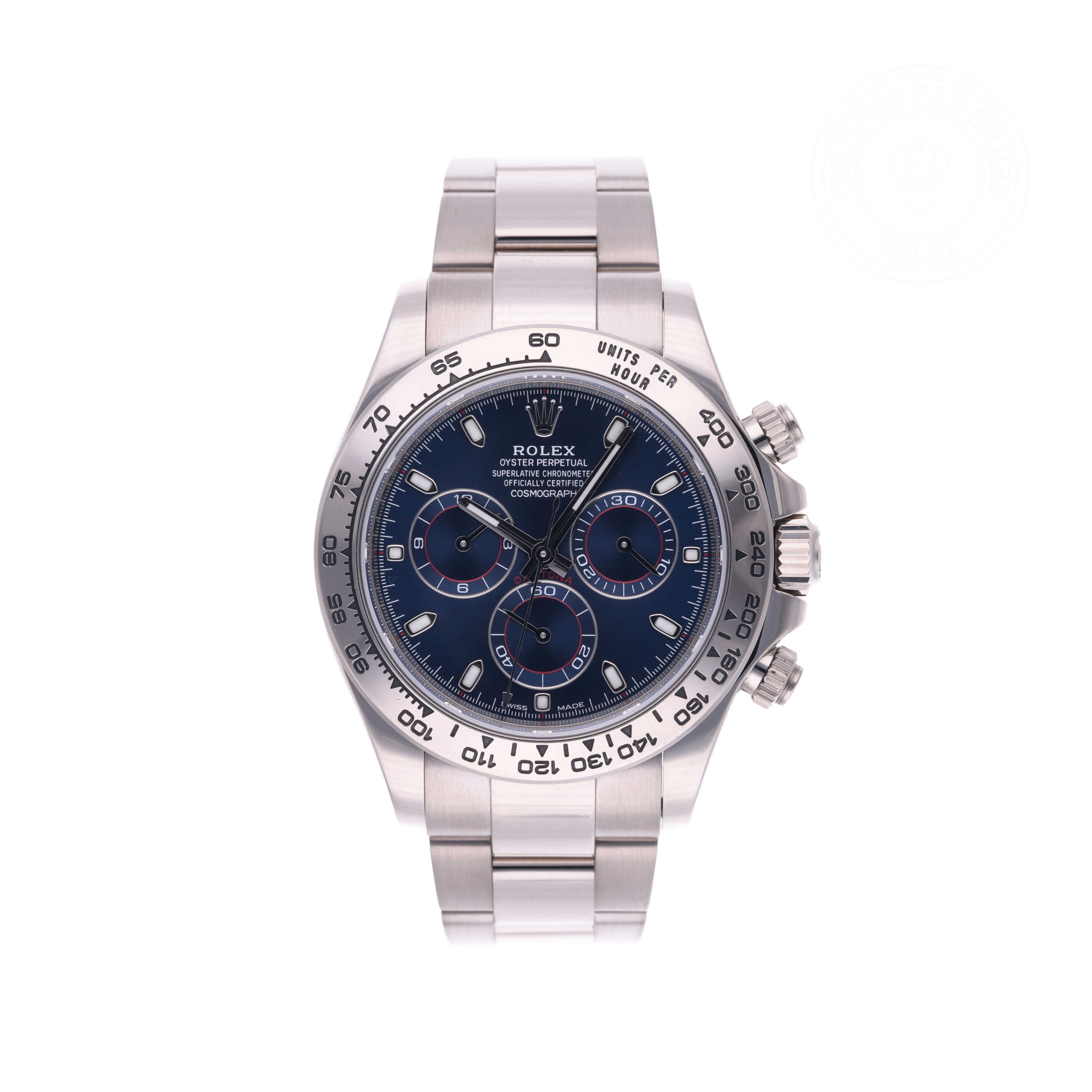 Rolex Certified Pre-owned Daytona M116509-0071 front on white background