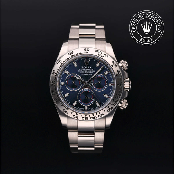 Rolex Certified Pre-owned Daytona M116509-0071 front on black background