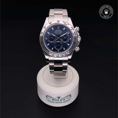 Rolex Certified Pre-owned Daytona M116509-0071 front on black background