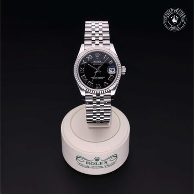 Rolex Certified Pre-owned Lady Datejust M278274-0002 front on black background