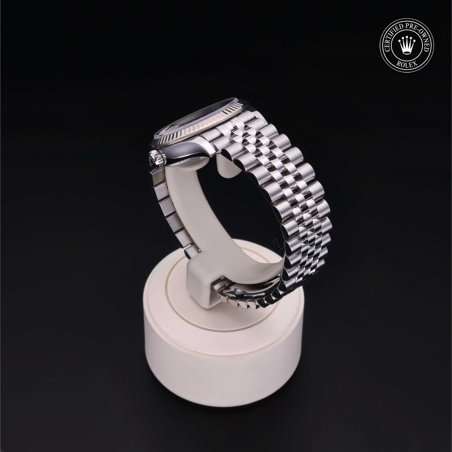 Rolex Certified Pre-owned Lady Datejust M278274-0002 front on black background