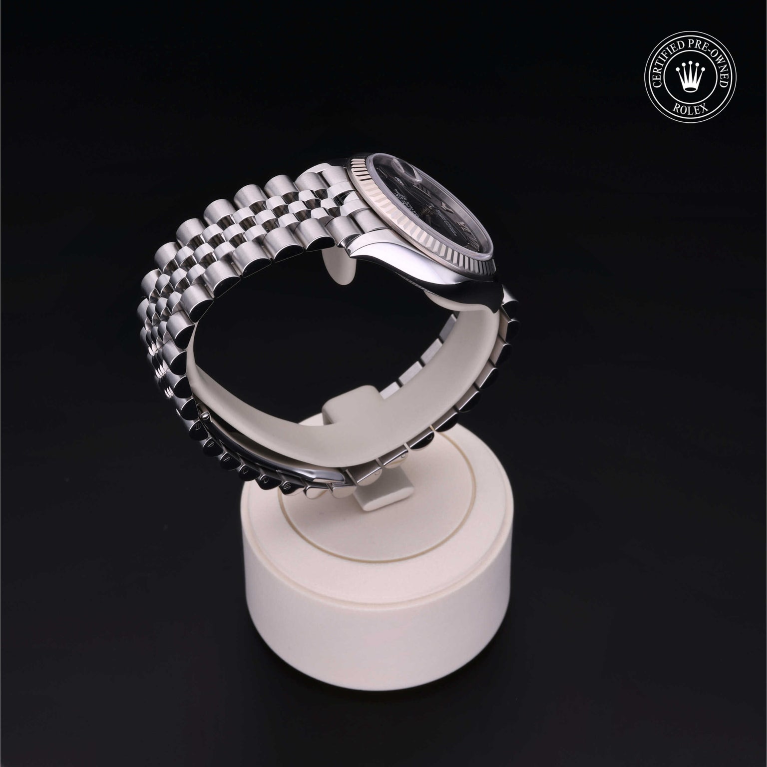 Rolex Certified Pre-owned Lady Datejust M278274-0002 front on black background