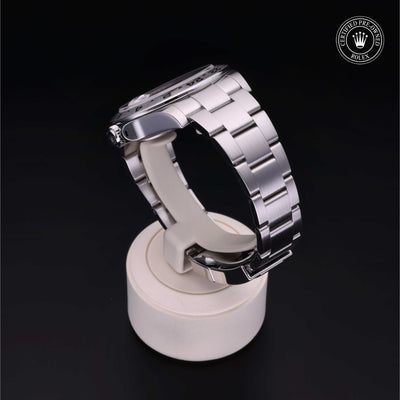 Rolex Certified Pre-owned Explorer II M216570-0001 front on black background