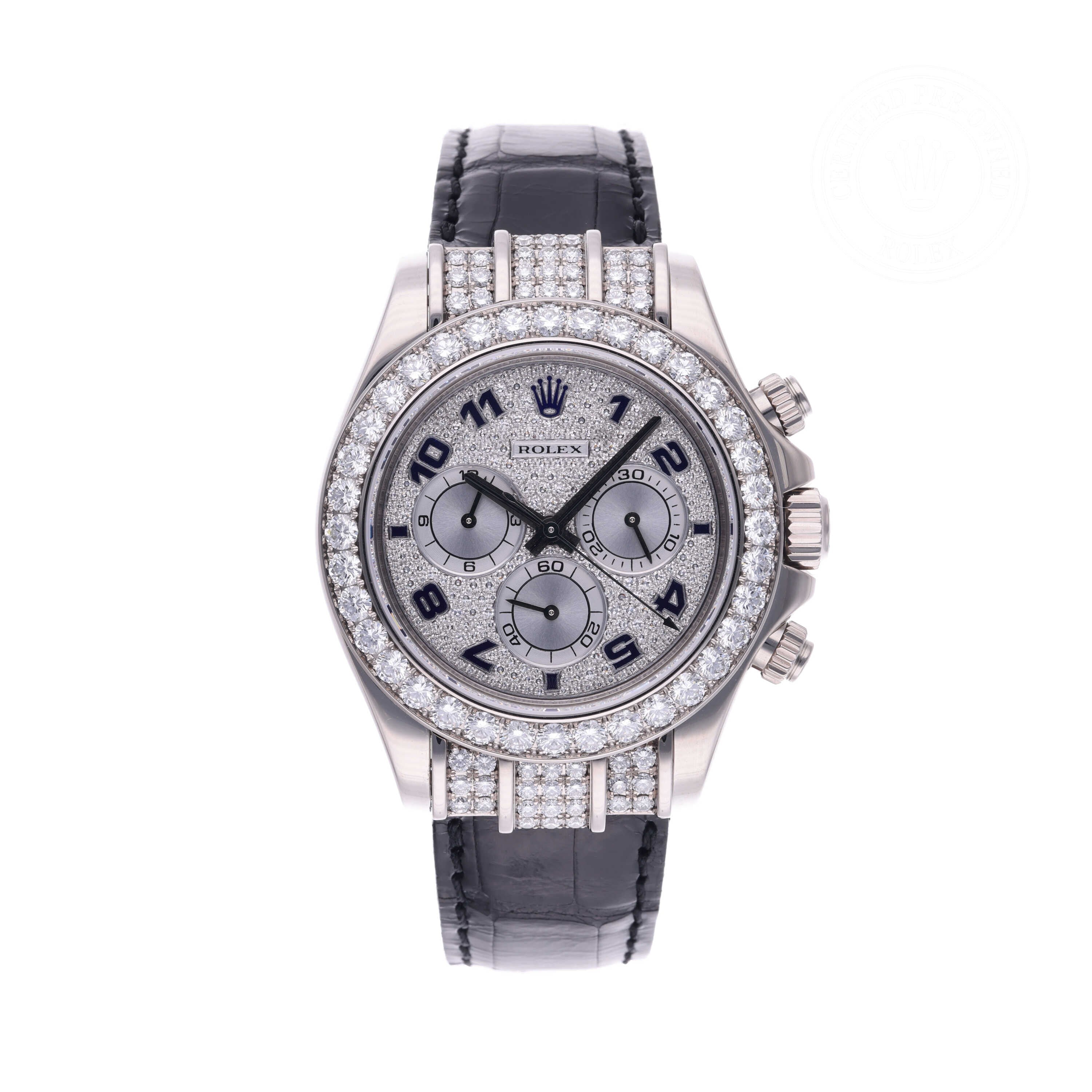 Rolex Certified Pre-owned Daytona M116599RBR-0024 front on white background