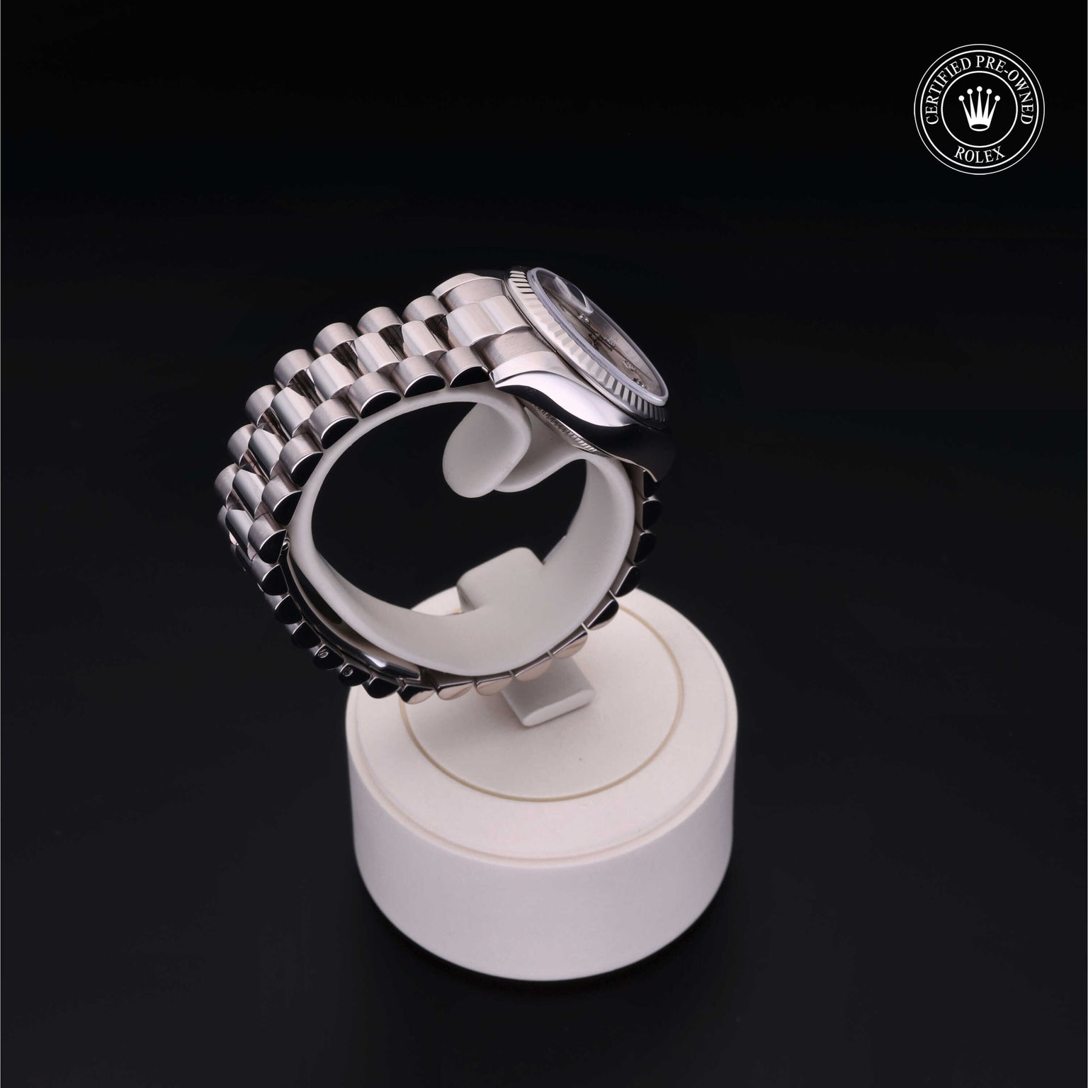 Rolex Certified Pre-owned Lady Datejust M179179-0066 front on black background