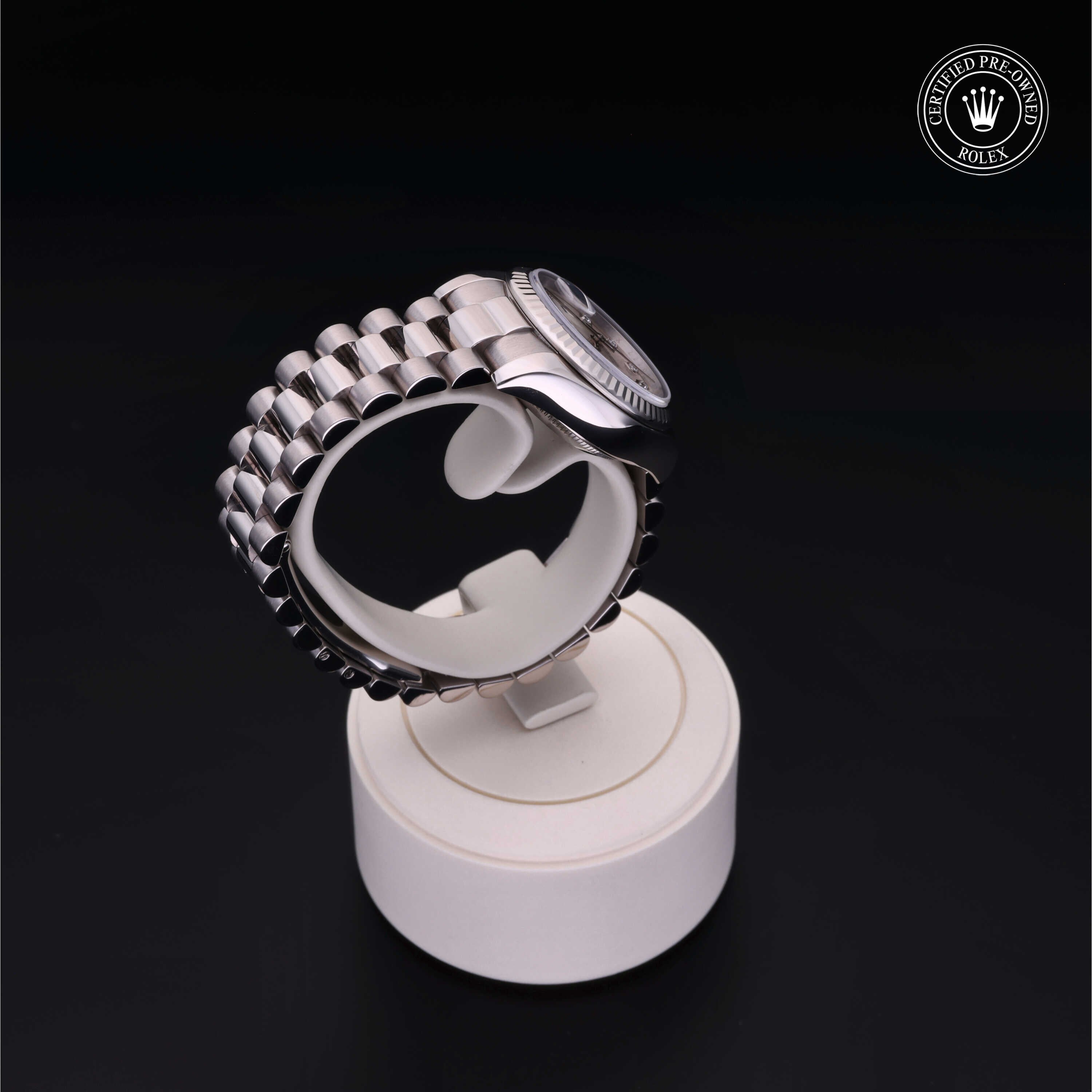 Rolex Certified Pre-owned Lady Datejust M179179-0066 front on black background