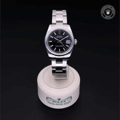 Rolex Certified Pre-owned Lady Datejust M178240-0025 front on black background