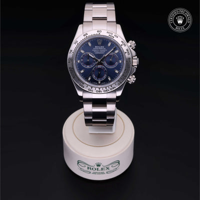 Rolex Certified Pre-owned Daytona M116509-0071 front on black background